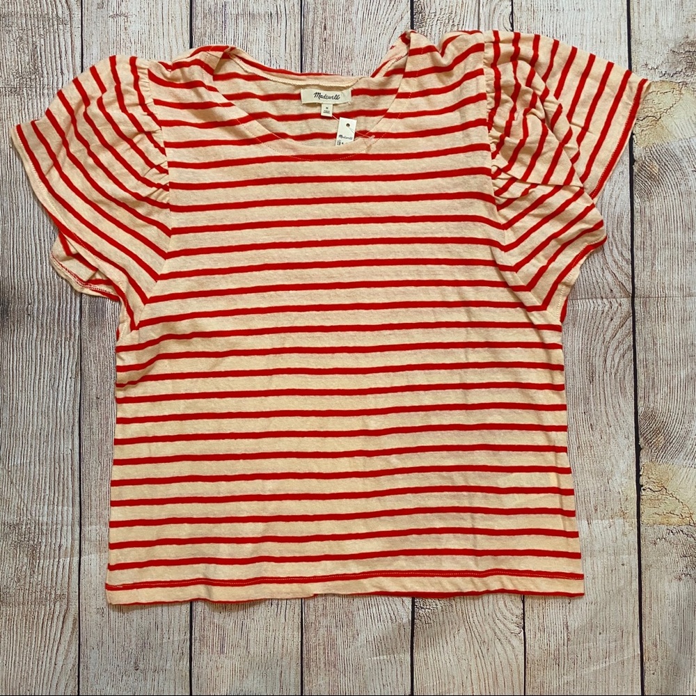 NWT striped MADEWELL top short sleeves